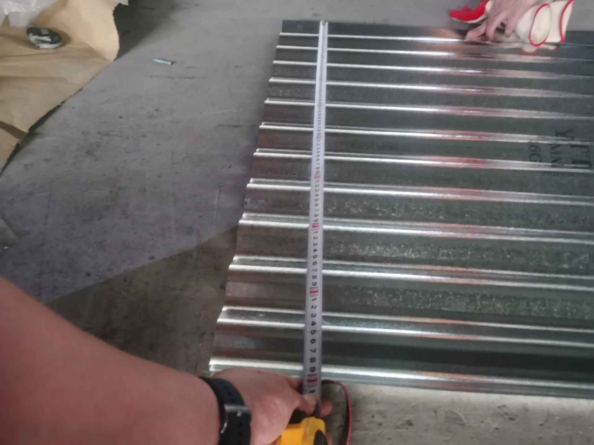 Corrugated Roofing Sheet - Wave Profile Metal Roof Panel surface close up