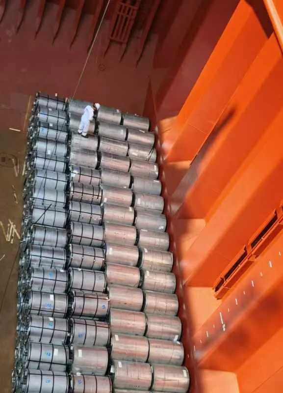 Break bulk vessel shipment of Galvanized Steel Strip - GI Slit Coil 30-600mm Width